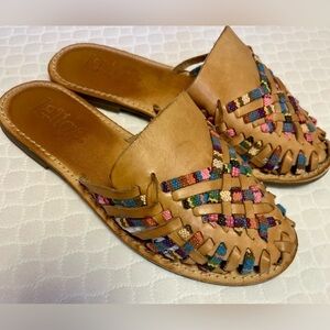 Anthropologie Latigo Huarache Hibiscus Multi-Colored Bohemian Mules
Size 6.5